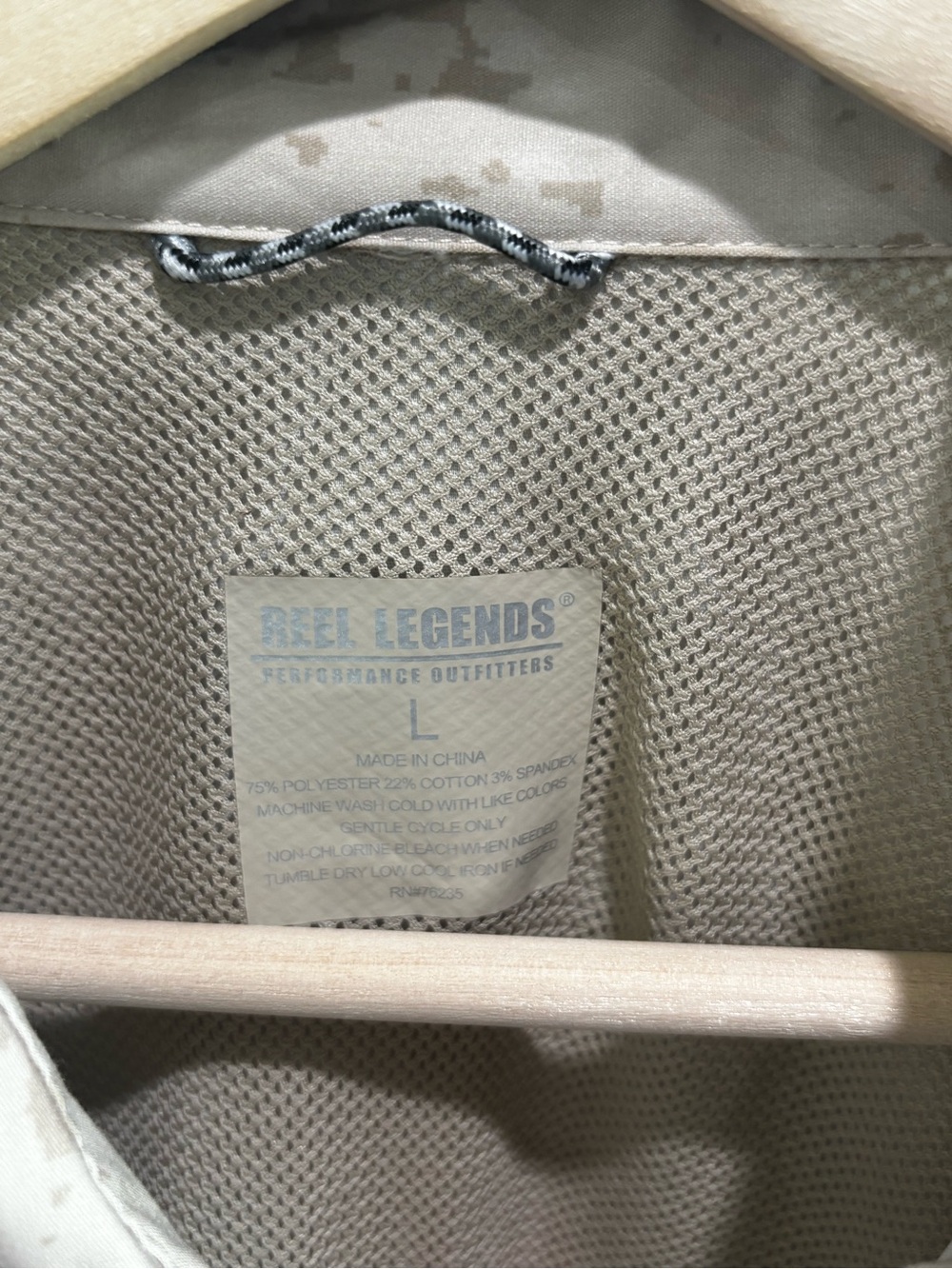 Reel Legends Light Tan Performance Mesh Jacket - Picture 2 of 5
